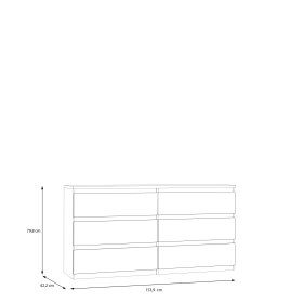 Komoda Edmore se šuplíky 154x80x43 cm, bílá, vnější rozměry