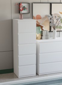 Komoda Edmore se šuplíky 42x128x43 cm, bílá