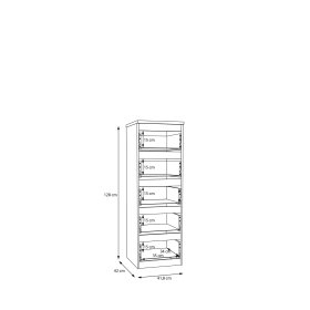 Komoda Edmore se šuplíky 42x128x43 cm, dub artisan, vnitřní rozměry