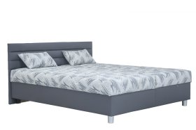 Dvoulůžko Spa v rozměru 180x200 cm, v potahu Loft Grey a Farad 11, s polštářky v potahu Farad 11