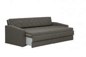 Rozkládací pohovka Vision v potahu Arte 3 Sand rozložená do střední polohy 125x200 cm