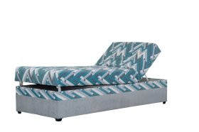 Válenda Evelína v rozměru 90x200 cm, v potahu Matrix 16 a Zigi 104, ukázka polohování hlavy a nohou 