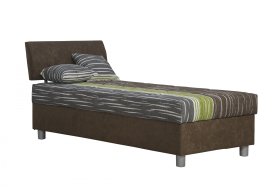 Jednolůžko Craness, v rozměru 90x200, v látce Molisoft 45 / Ciser 05 s dekorativními polštáři v látce Ciser 05