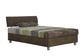 Jednolůžko Craness, v rozměru 140x200, v látce Molisoft 45 / Ciser 05 s dekorativními polštáři v látce Ciser 05