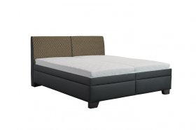 Dvoulůžko Quarto v rozměru 180x200 cm, v potahu Loft Black a Nero Beige