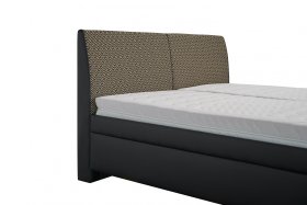 Dvoulůžko Quarto v rozměru 180x200 cm, v potahu Loft Black a Nero Beige, detail čela 