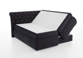 Boxspring Cheryl v rozměru 180x200 cm, v potahu Derby 9025 Black, ukázka úložného prostoru