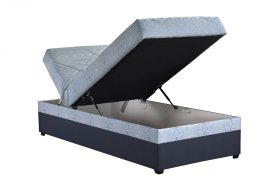 Jednolůžko Erika v látce Frame / Malmo New 79, ukázka uložného prostoru