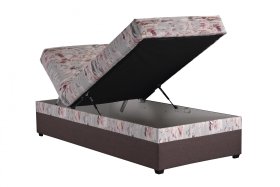 Jednolůžko Erika v látce Spring / Malmo New 26, ukázka uložného prostoru