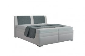 Dvoulůžko Zina v rozměru 180x200 cm, v potahu Loft 1 a Gusto 72, přehoz v potahu Gusto 72 