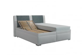 Dvoulůžko Zina v rozměru 180x200 cm, v potahu Loft 1 a Gusto 72, ukázka polohování roštu 
