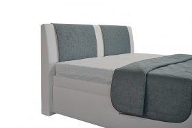 Dvoulůžko Zina v rozměru 180x200 cm, v potahu Loft 1 a Gusto 72, detail čela 