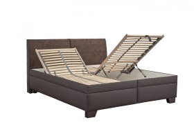 Dvoulůžko Quarto v rozměru 180x200 cm, v potahu Loft Brown a Aston 4, ukázka polohování roštu 