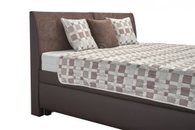 Dvoulůžko Quarto v rozměru 180x200 cm, v potahu Loft Brown a Aston 4, detail čela 