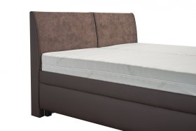 Dvoulůžko Quarto v rozměru 180x200 cm, v potahu Loft Brown a Aston 4, detail čela 