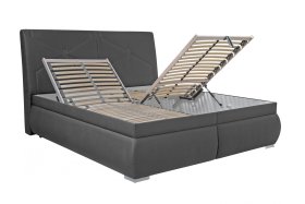 Dvoulůžko Aranca v rozměru 180x200 cm, v potahu Prima 15 Anthra, ukázka polohování roštu