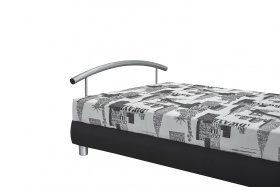 Jednolůžko Nina v rozměru 140x200, v potahu NYC B 05 a Salina 9022, detail čela bez polštářku