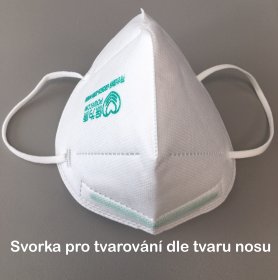 Respirátor KN95 (FFP2), svorka pro tvarování dle tvaru nosu