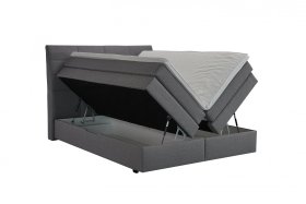 Boxspring Bonny v rozměru 180x200 cm, v potahu Malmö New 90, ukázka úložného prostoru, s topperem