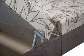 Dvoulůžko Niky v rozměru 160x200 cm, v potahu Cret 3780-1013 a Molisoft 45, detail kování