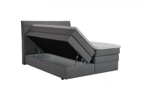 Boxspring Bonny v rozměru 180x200 cm, v potahu Malmö New 90, ukázka úložného prostoru, s topperem