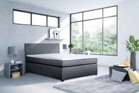 Jednolůžko typu boxspring Carlo v rozměru 140x200 cm, v potahu Breda 1, interiér 