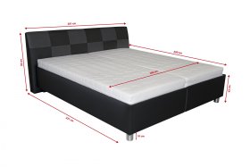 Dvoulůžko Nice v rozměru 180x200 cm, v potahu Loft Black a Kerpen 58007-81, rozměry 