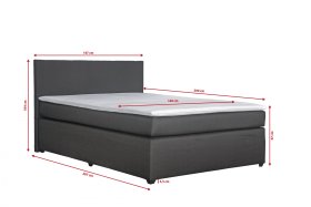 Jednolůžko typu boxspring Carlo v rozměru 140x200 cm, v potahu Breda 1, rozměry 