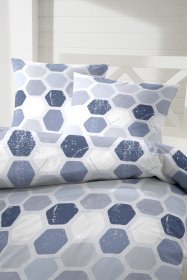 Bavlněné povlečení Renforcé, šedo-modrá barva