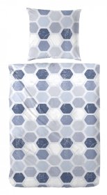 Bavlněné povlečení Renforcé, šedo-modrá barva