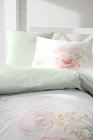 Bavlněné saténové povlečení, květinový vzor