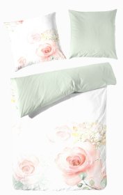 Bavlněné saténové povlečení, květinový vzor