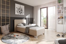 Jednolůžko Sendy v rozměru 90x200 cm, v potahu Milano 9110, interiér