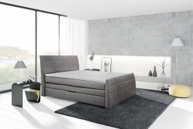 Boxspring Bonny v rozměru 180x200 cm, v potahu Malmö New 90, hlavové a nožní čelo, interiér 