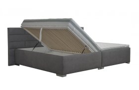 Rodinná postel Family bed v rozměru 280x220 cm, v potahu Crown 18 DK. Grey, ukázka úložného prostoru 
