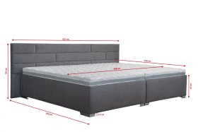 Rodinná postel Family bed v rozměru 280x220 cm, v potahu Crown 18 DK. Grey, rozměry 