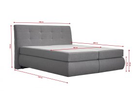 Boxspring Magnus v rozměru 180x200 cm, v potahu Bloom 14 Grey, rozměry