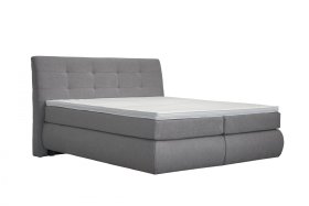 Boxspring Magnus v rozměru 180x200 cm, v potahu Bloom 14 Grey, s topperem