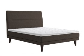 Dvoulůžko Lolla v rozměru 180x200 cm, v potahu Crown 4 Taupe, s topperem