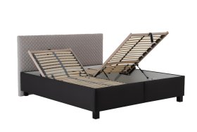 Dvoulůžko Luisa v látce Future Q 098-11 / Sirius Brown, polohováni hlavy a přístup do úložného prostoru