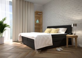 Boxspring Maria v rozměru 180x200 cm, v potahu Sirius Black, interiér