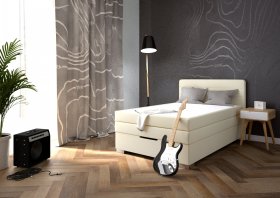 Boxspring Maria v rozměru 140x200 cm, v potahu Loft 2, interiér