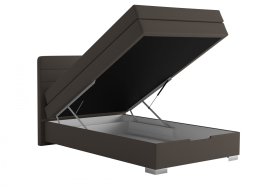 Boxspring Maria v rozměru 140x200 cm, v potahu Loft Coffee, ukázka úložného prostoru