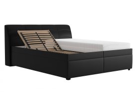 Dvoulůžko Merkur v rozměru 180x200 cm, v potahu Prima 16 Black, ukázka polohování hlavy 