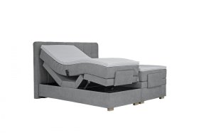 Boxspring Samara v rozměru 180x200 cm, v potahu Enjoy 7, ukázka polohování, s topperem