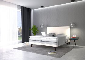 Dvoulůžko Tania v rozměru 180x200 cm, v potahu Savoy 21 Cream, interiér