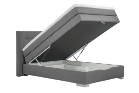 Boxspring Doria v rozměru 140x200 cm, v potahu Milano New 95, ukázka úložného prostoru 