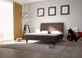 Dvoulůžko Lolla v rozměru 180x200 cm, v potahu Crown 4 Taupe, interiér