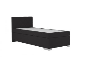 Boxspring Andy v rozměru 90x200 cm, v potahu Enjoy 25 Black, bez topperu