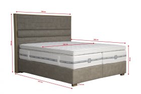 Boxspring Edgar v rozměru 180x200 cm, v potahu Largo 13, rozměry 